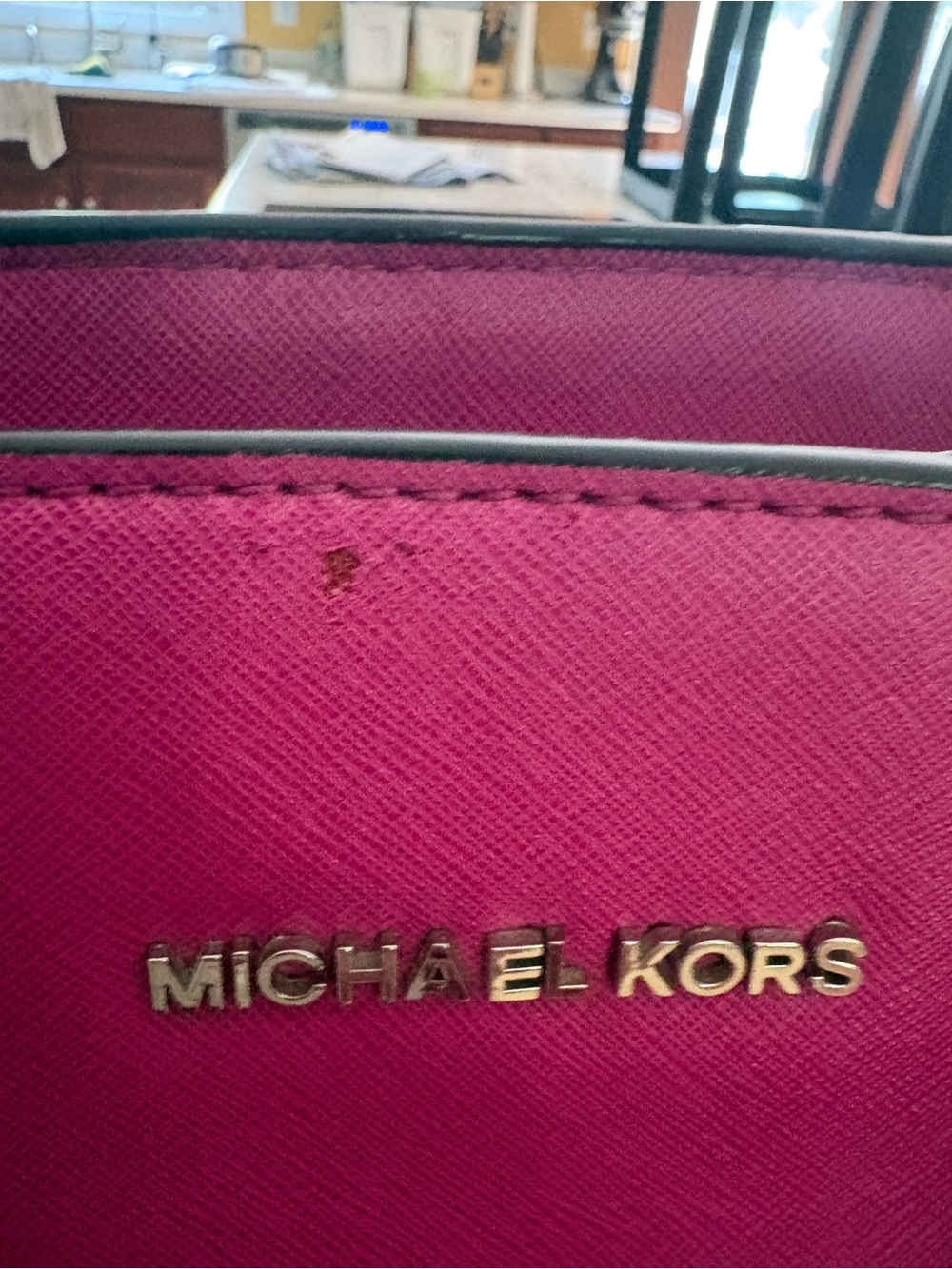 Michael Kors Hot Pink Saffiano Satchel with Eyelet Sides Selma bag - Picture 12 of 12